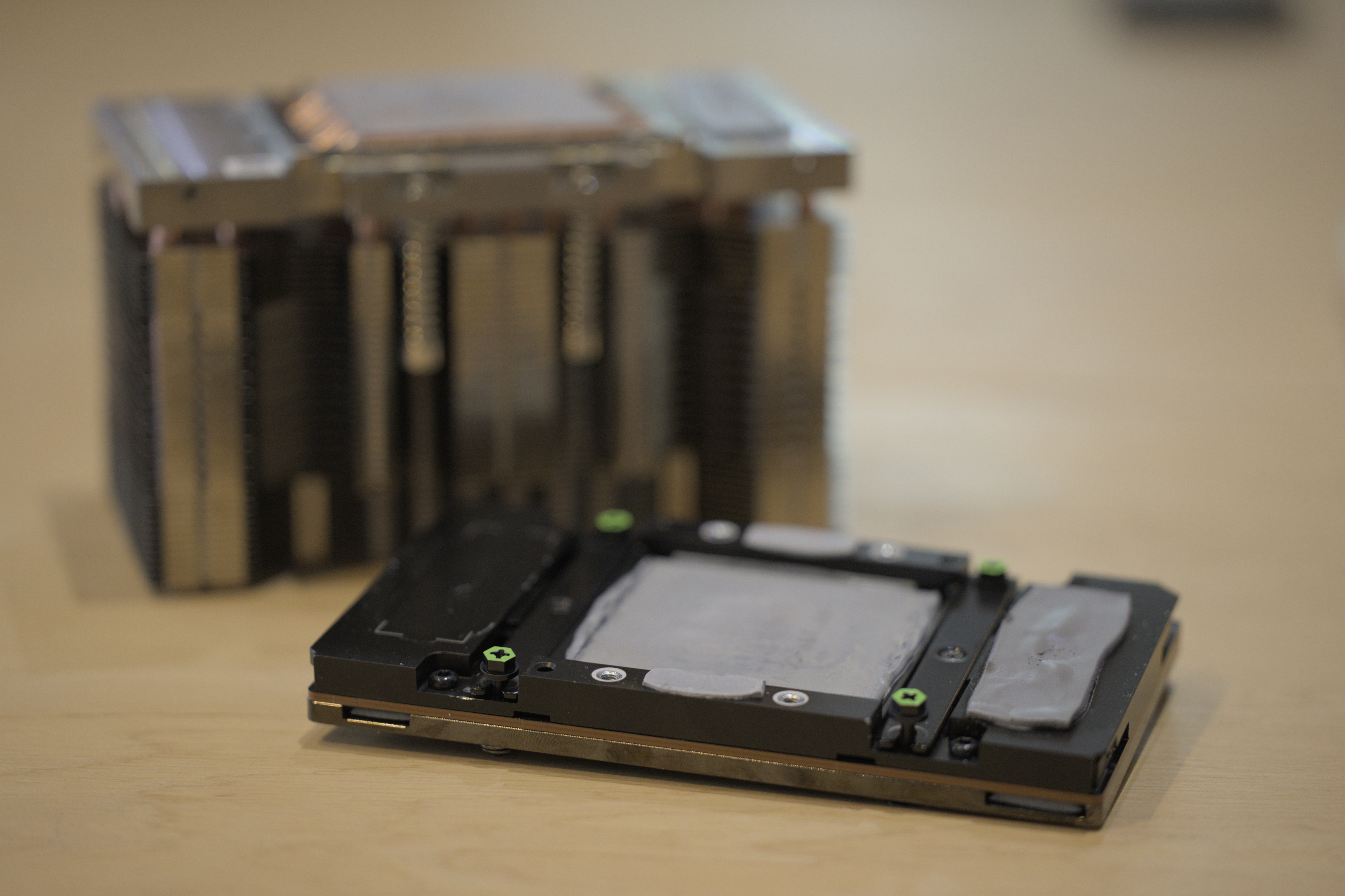 A Nvidia A100 and its heatsing