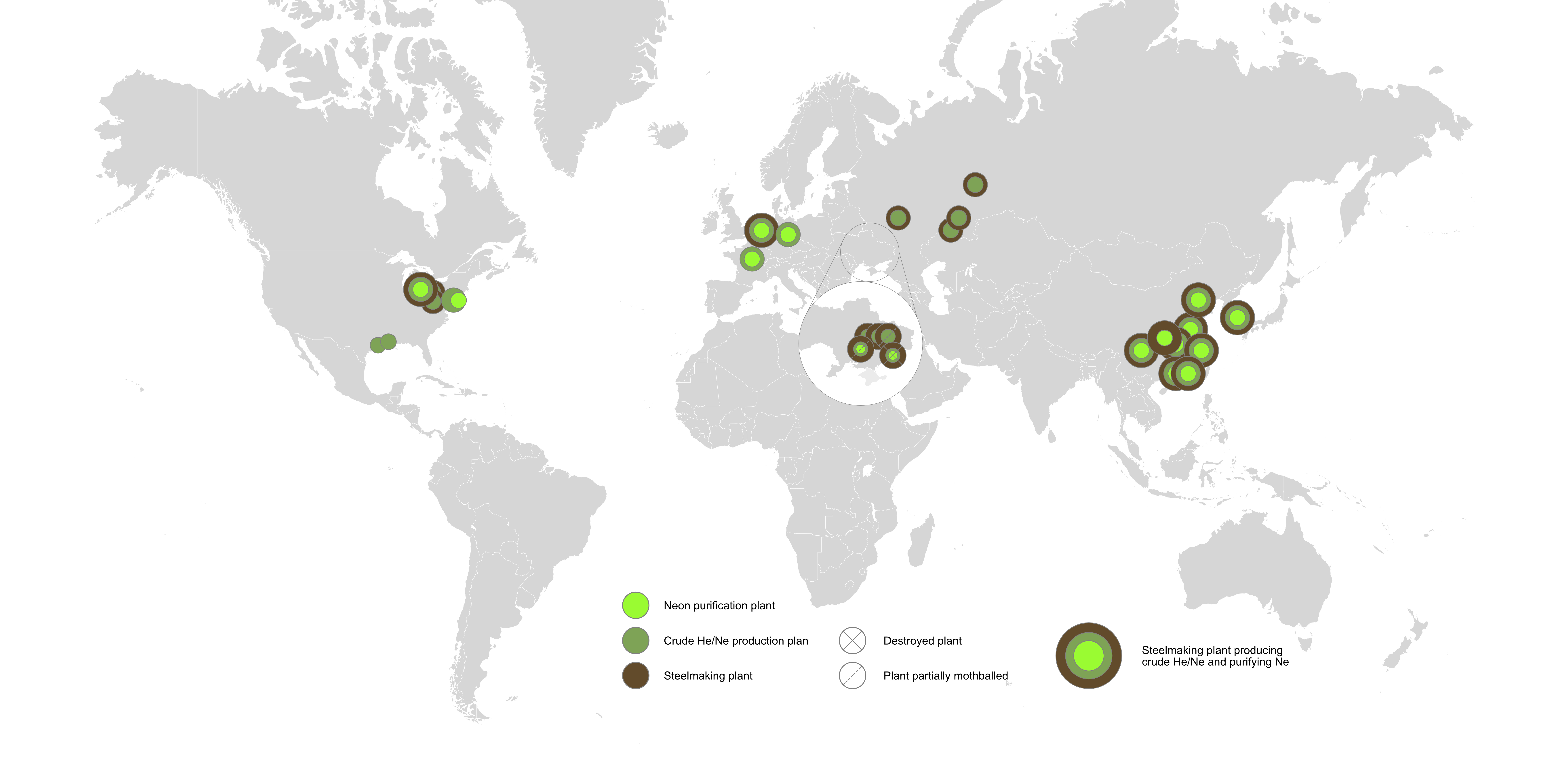 Crude and pure neon plants location