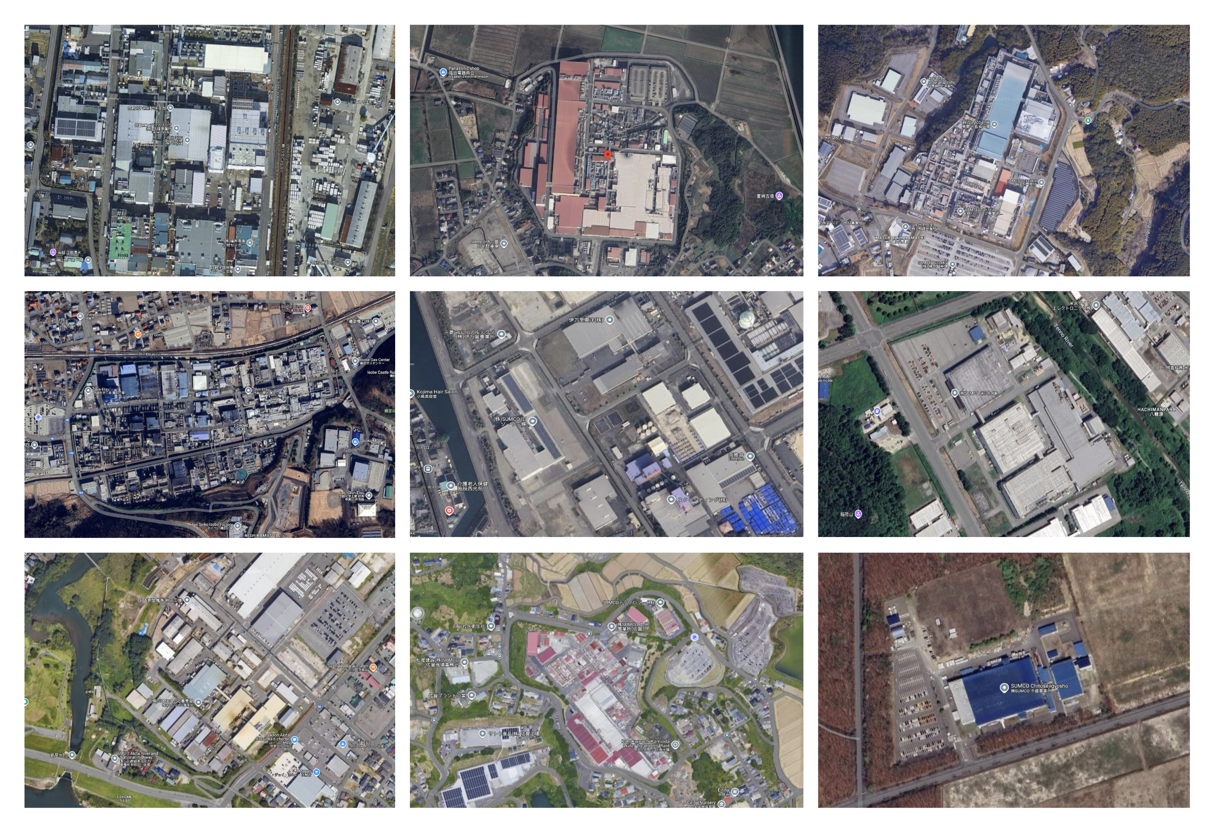 Location of main ultra-pure silicon/wafer plants